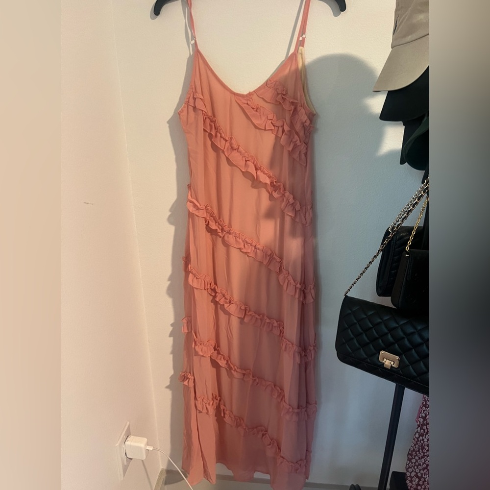 long ruffle dress